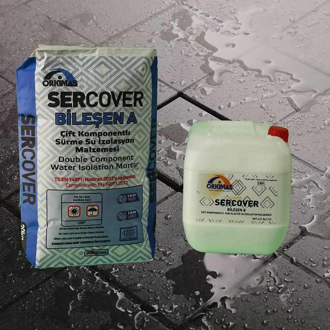 Sercover Çift Kompenantlı YarıElastik Su İzolasyon Harcı